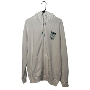 Dixxon Flannel Co Hoodie Mens Large White Tiffany Blue Sweatshirt Full Zip Weld